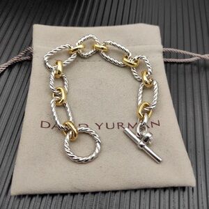 David Yurman Silver and Gold Chain Bracelet